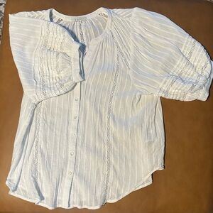 Z Supply White Textured Blouse